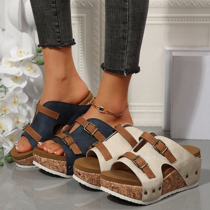 Modische Plateau-Sandalen mit Keilabsatz für Damen
