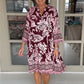 Damen Freizeitkleid mit V-Ausschnitt und Blumenmuster
