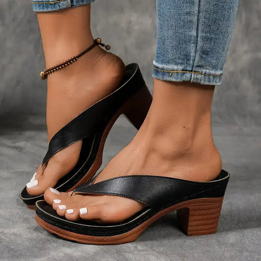 Damen-Flip-Flops mit dickem Absatz für den Sommer