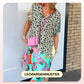 Lockeres, atmungsaktives Kleid mit Leopardenmuster