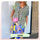 Lockeres, atmungsaktives Kleid mit Leopardenmuster