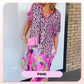 Lockeres, atmungsaktives Kleid mit Leopardenmuster