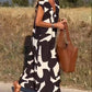 Lässiges Damenkleid mit geometrischen Farbblöcken