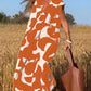 Lässiges Damenkleid mit geometrischen Farbblöcken