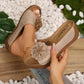 Damen bequeme Slip-On Sandalen mit Blumenverzierung