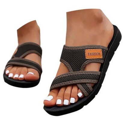 Breite Füße Bequeme flache Sandalen mit offener Zehe