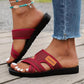 Breite Füße Bequeme flache Sandalen mit offener Zehe