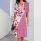 Elegantes Rundhalskleid mit Blumenprint für Damen