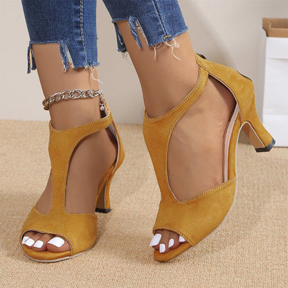 Damen Sandalen mit hohem Absatz und Peep-Toe-Reißverschluss👡💃