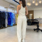 2er-Set: Ärmelloses Neckholder-Top und Hose mit weitem Bein und hoher Taille für Damen