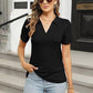 Lässige Damen-Shirts mit V-Ausschnitt und kurzen Ärmeln und Revers