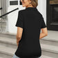 Lässige Damen-Shirts mit V-Ausschnitt und kurzen Ärmeln und Revers