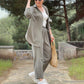 Klassisches Button-Down-Hemd & Kordelzug-Hose im Set