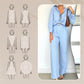 Minimalistisches Button-Down-Shirt mit passender Hose mit weitem Bein für Damen