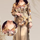 Trendy Print Top & Hose für Frauen Zweiteiliges Set