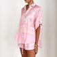 Lässiges bedrucktes Kurzarm-Shirt & Shorts 2-teiliges Set