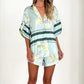 Lässiges bedrucktes Kurzarm-Shirt & Shorts 2-teiliges Set
