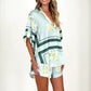 Lässiges bedrucktes Kurzarm-Shirt & Shorts 2-teiliges Set
