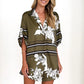 Lässiges bedrucktes Kurzarm-Shirt & Shorts 2-teiliges Set
