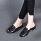 Damen-Sandalen mit niedrigem Absatz und Peep-Toe-Schnalle