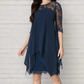 📢📢50% OFF !! ⏰Women's Elegant High-Low Hem Lace Overlay Dress🌺