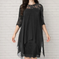 📢📢50% OFF !! ⏰Women's Elegant High-Low Hem Lace Overlay Dress🌺
