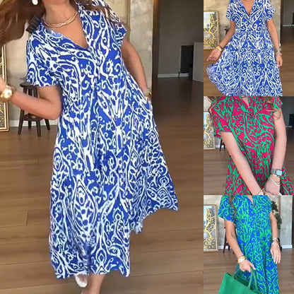 Lässiges Damenkleid mit Print und A-Linien-Schnitt