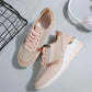 Damen-Sneaker mit Mesh-Obermaterial, Schnürung und Keilabsatz sowie seitlichem Reißverschluss