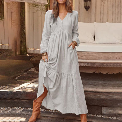 Women's Casual Versatile Loose V-Neck Dresses
