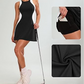 Zweiteiler im Farbblock-Design aus schmalem Minikleid und Shorts