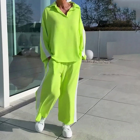 Lässiges Set im Farbblockdesign: Oberteil und Hose