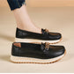 Elegante einfarbige Loafer für Damen mit dicker Sohle