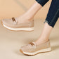 Elegante einfarbige Loafer für Damen mit dicker Sohle
