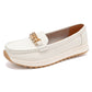 Elegante einfarbige Loafer für Damen mit dicker Sohle