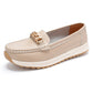 Elegante einfarbige Loafer für Damen mit dicker Sohle