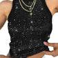 Sequin Rundhalsausschnitt Slim Fit Tanktop
