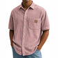 Kurzarm-Button-Down-Hemden mit Vintage-Revers für Herren