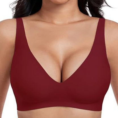 💕 Jelly Wireless Womens Comfortable Wireless Bras Push Up Bralettes Seamless Tshirts Bras Deep V Everyday Bras