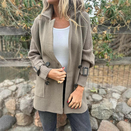❄️🍂Mittellanger Damenrock mit doppelten Knöpfen und Revers -❤️‍🔥Bleib diesen Winter schön warm!