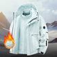 Unisex🏔️3-in-1 wind- und wasserdichte Outdoor-Jacke –👍isoliertes Futter und abnehmbare Kapuze!