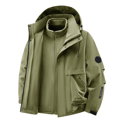 Unisex🏔️3-in-1 wind- und wasserdichte Outdoor-Jacke –👍isoliertes Futter und abnehmbare Kapuze!