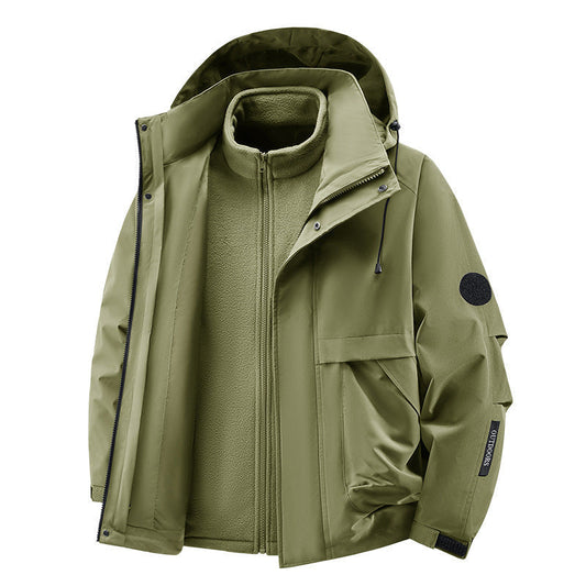 Unisex🏔️3-in-1 wind- und wasserdichte Outdoor-Jacke –👍isoliertes Futter und abnehmbare Kapuze!