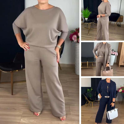 🥳2026 HOT SALE🥳💞50K+ SOLD!🍂💞 Embrace Autumn in Cozy, Polished Style. Elegant Cardigan, Top & Pants Set. 🍁👚