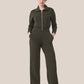 🔥AirEase Weitbein Jumpsuit-👏4-Wege-Stretch, Frontreißverschluss und praktische Taschen!