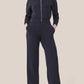 🔥AirEase Weitbein Jumpsuit-👏4-Wege-Stretch, Frontreißverschluss und praktische Taschen!