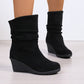 RetroLift Keilabsatz Stiefel für Damen