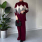 Modisches Color-Blocking-Set aus Pullover und Hose mit Rautenmuster