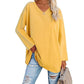 Damen lose Langarmmode V-Ausschnitt Stricktop