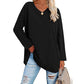 Damen lose Langarmmode V-Ausschnitt Stricktop