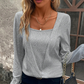 Stylisches einfarbiges Langarm-Oberteil für Damen